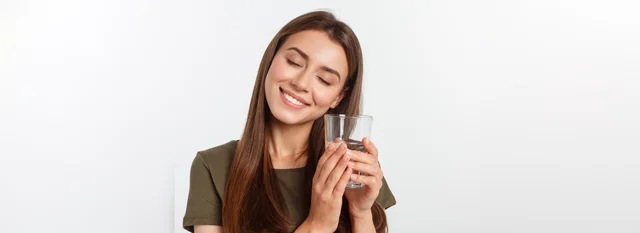 Woman enjoying a glass of water