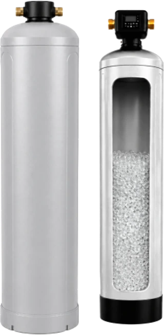 PureHome salt-free conditioner and cutaway scale protection media tank